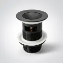 Nana Black Pop Up Waste With Overflow Solid Brass Plug Waste