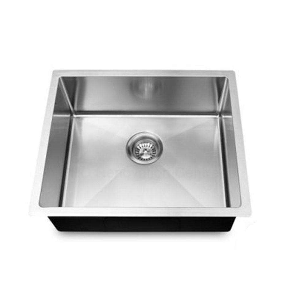 [40503] 1.2mm Round Corner Stainless Steel Handmade Single Bowl Top/Flush/Undermount Kitchen/Laundry Sink 440*440*205mm