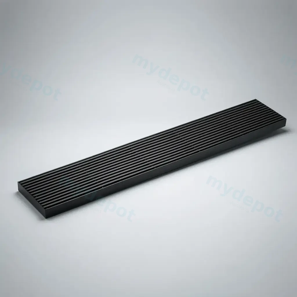 [55715] 1000*100*21mm Electroplated Gun metal Grills Drain Centre Outlet 80mm