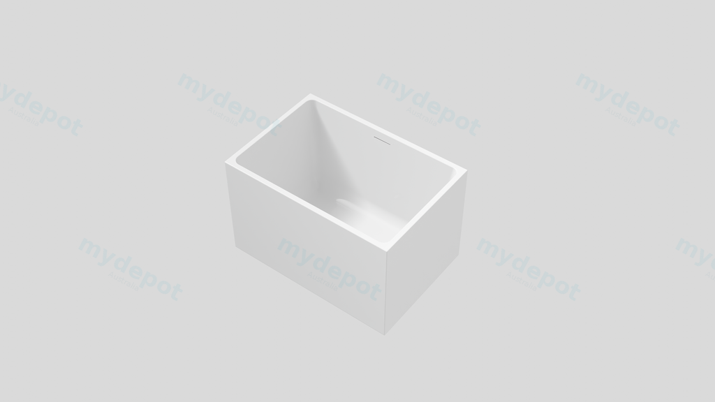 [55612] 1000X680X650mm Gloss White Crete Multifit Free Standing Bath Overflow 40mm Waste+Pipe Supplied