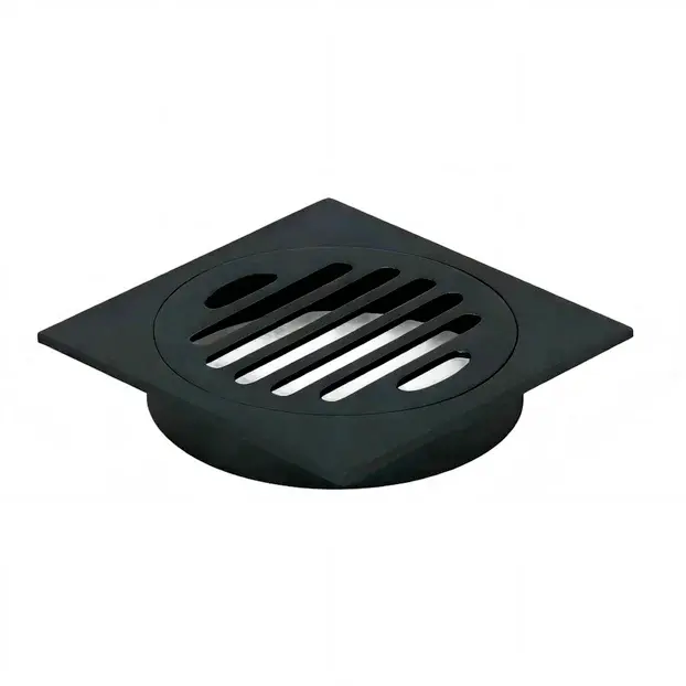 110X110mm Black Square Floor Drain(100mm Outlet)