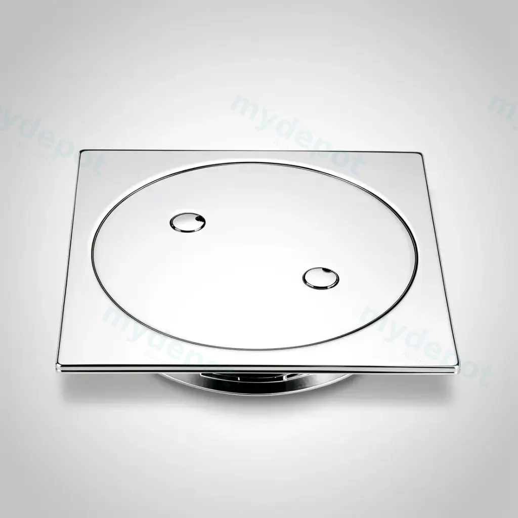 [55857] 110X110mm Chrome Clear Out Floor Waste(100mm Outlet)
