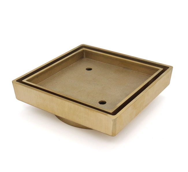 115*115*35mm Gold Smart Tile Insert Floor Waste Shower Grate Drain(88mm outlet)