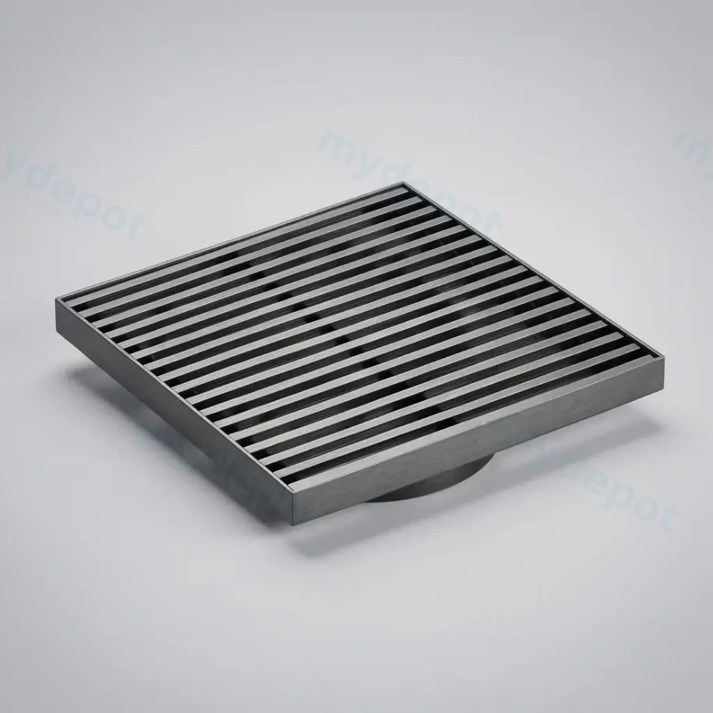 115X115mm Gun Mental Grills Square Floor Drain(80mm)