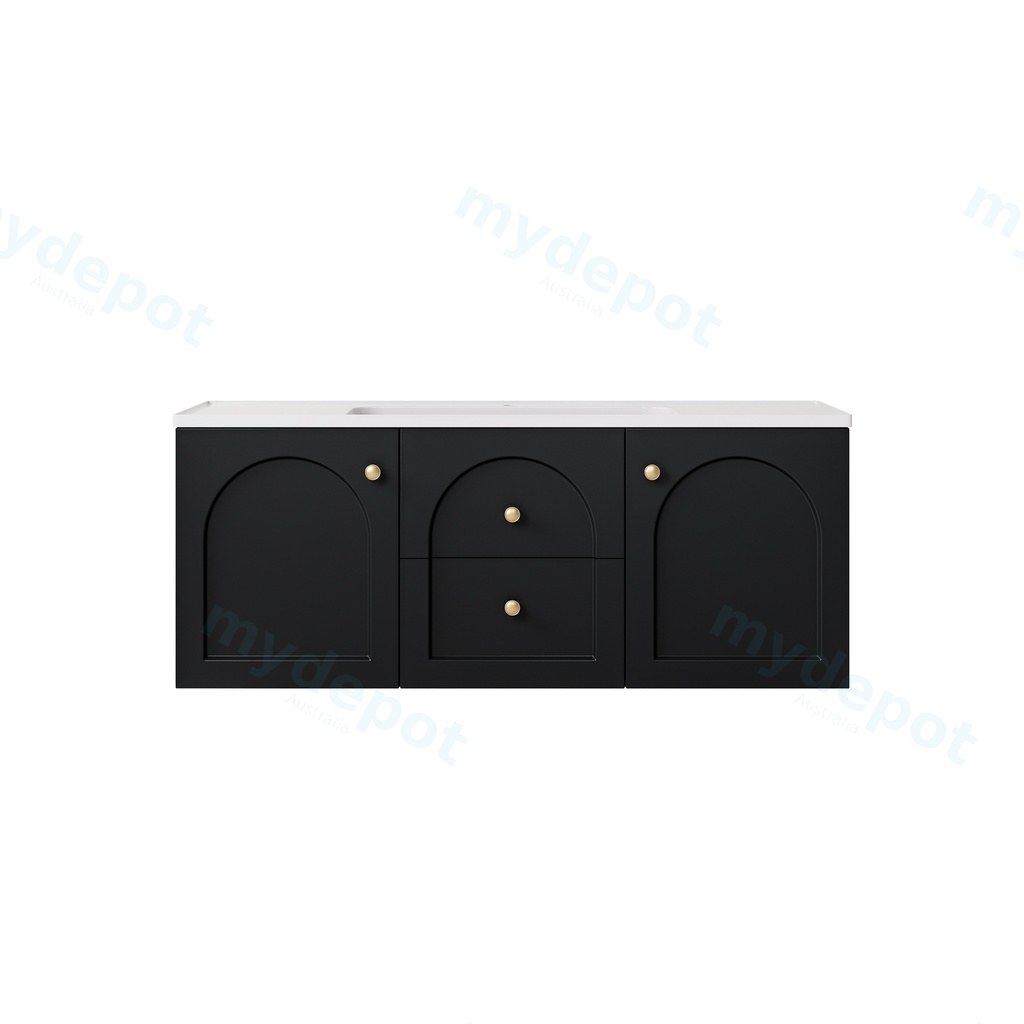 [56806] 1190*455*470mm Matte Black Chester Federation Wall Hung PVC Cabinet