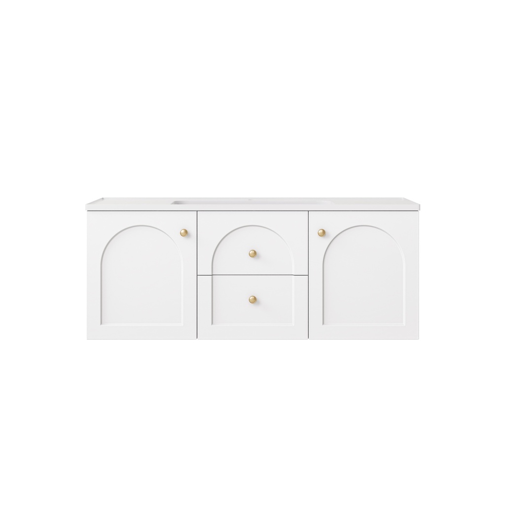 1190*455*470mm Matte White Chester Federation Wall Hung PVC Cabinet