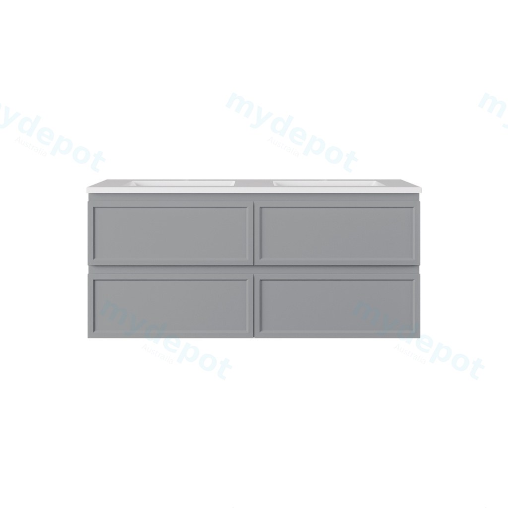 [56838] 1190*455*500mm Matte Grey New Hamilton Federation Slim Wall Hung Cabinet For Single Bowl And Double Bowl