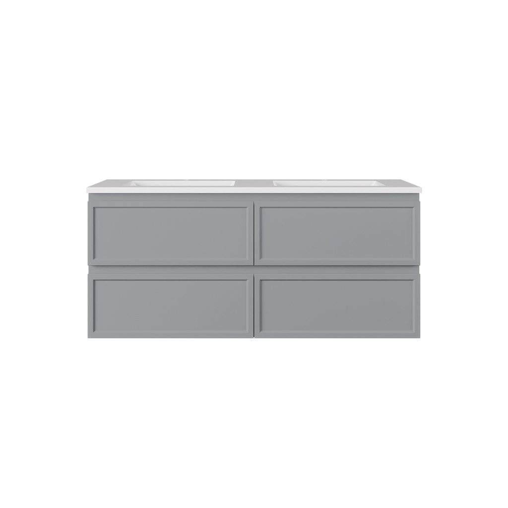 1190*455*500mm Matte Grey New Hamilton Federation Slim Wall Hung Cabinet For Single Bowl And Double Bowl