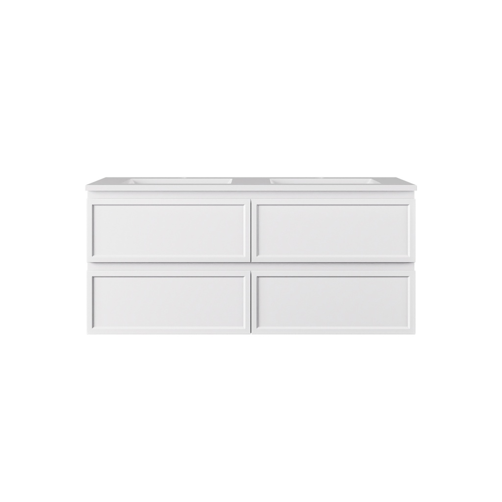 1190*455*500mm Matte White New Hamilton Federation Slim Wall Hung Cabinet For Single Bowl And Double Bowl