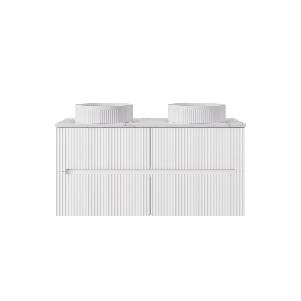 1190*455*540mm Matte White Cabarita Morden Wall Hung PVC Cabinet For Double Bowl Only