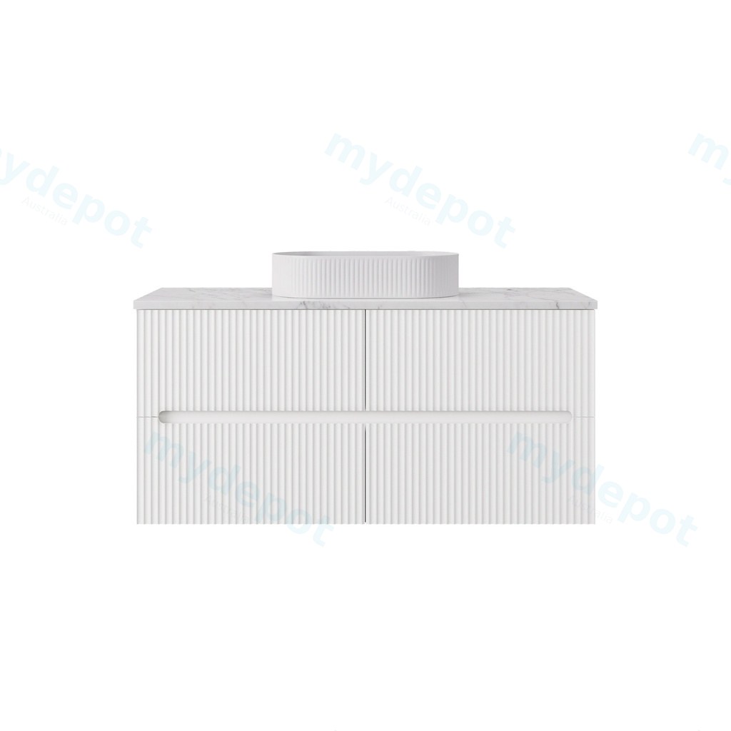 [56819] 1190*455*540mm Matte White Cabarita Morden Wall Hung PVC Cabinet For Single Bowl Only