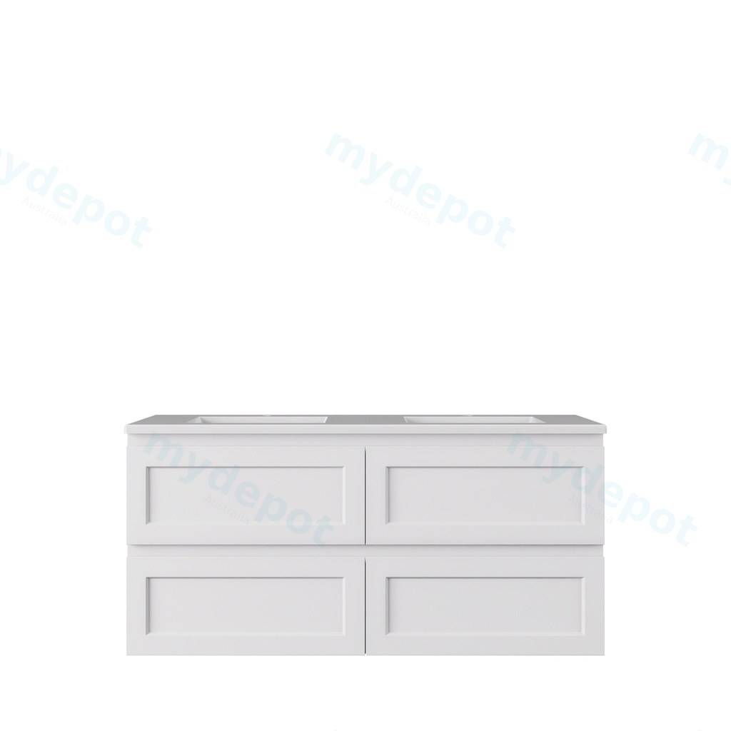 [56477] 1190*455*560mm Matte White Hamilton Federation Wall Hung PVC Cabinet For Double