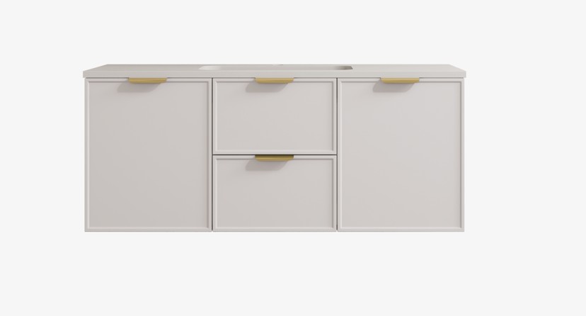 [56457] 1190*455*560mm Matte White Madura Federation Wall Hung PVC Cabinet