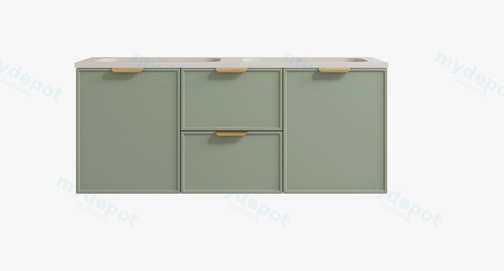 [56471] 1190*455*560mm Olive Green Madura Federation Wall Hung PVC Cabinet,Left Hand Drawers