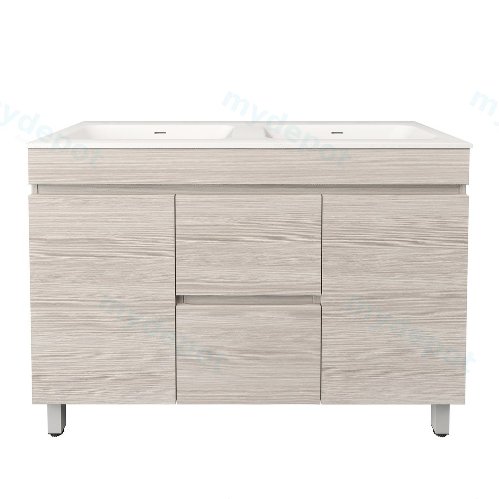 [56586] 1190X455X710mm Camden Modern Free Standing Cabinet Coastal Oak,Soft Closing Finger Pull Doors,Middle Drawers