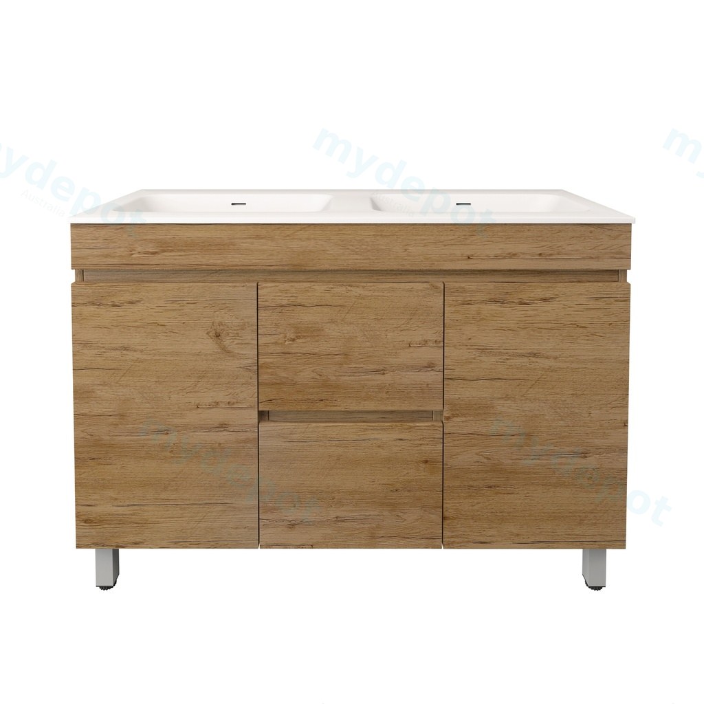 [56596] 1190X455X710mm Camden Modern Free Standing Cabinet Prime Oak,Soft Closing Finger Pull Doors,Middle Drawers