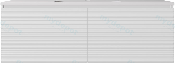 [56641] 1190x455x400mm Matte White Sedona Modern Fluted Wall Hung PVC Cabinet