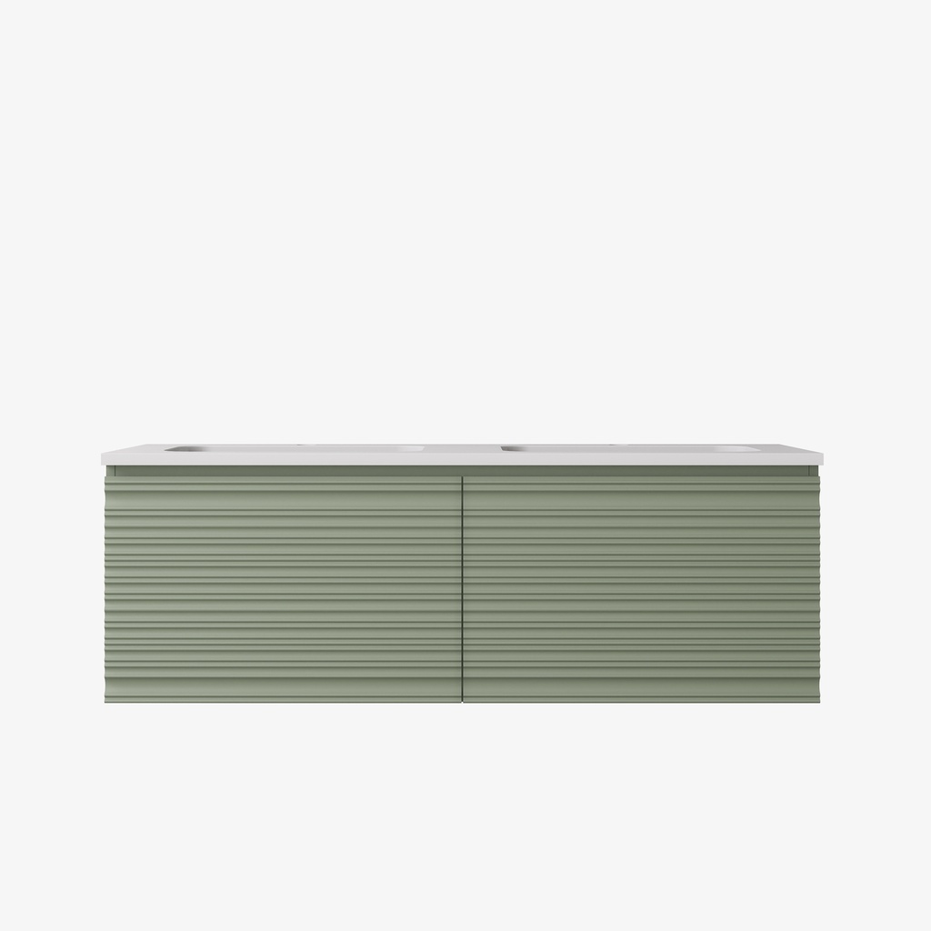 1190x455x400mm Olive Green Sedona Modern Fluted Wall Hung PVC Cabinet