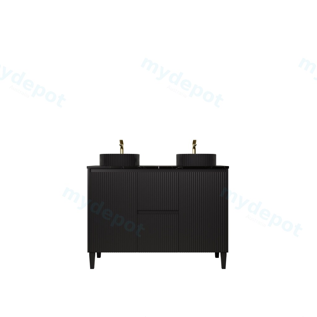 [56635] 1190x455x860mm Matte Black Crete Modern Free Standing Vanity