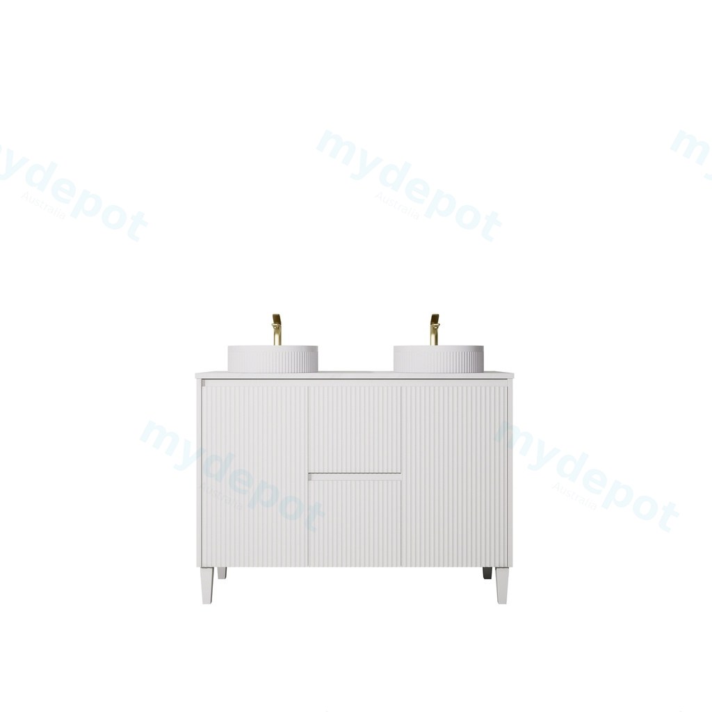 [56625] 1190x455x860mm Matte White Crete Modern Free Standing Vanity