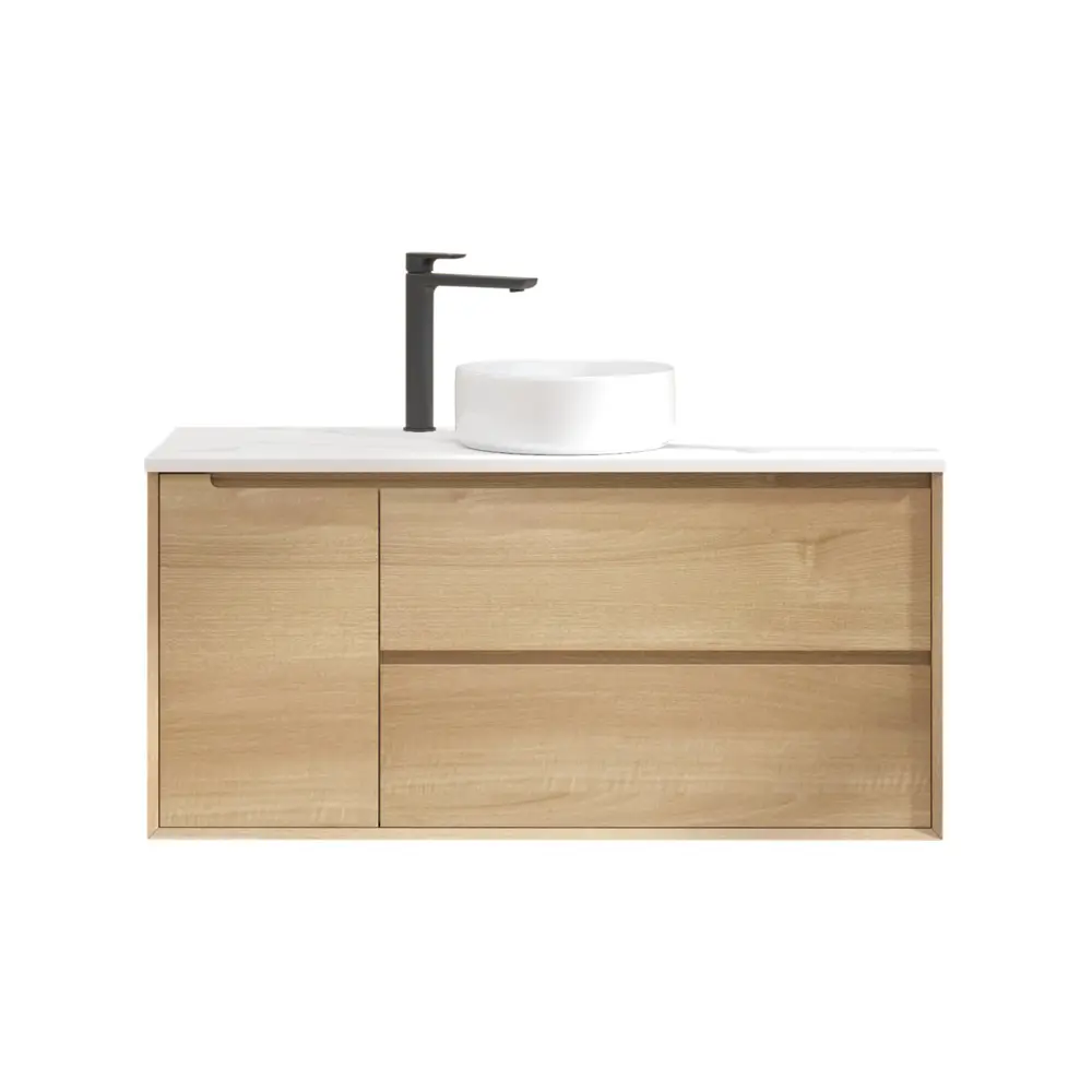 1190x460x550mm Bell Collection Natural Oak 2R/DW 1L/DR Wall Hung Vanity