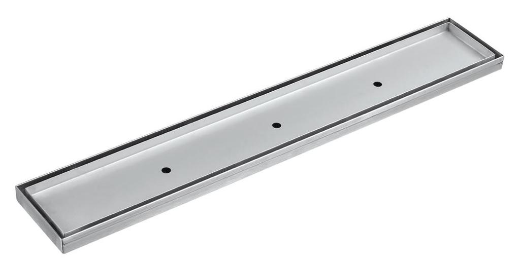 [55772] 1200*100*21mm Electroplated Silver Tile Insert Drain Centre Outlet 80mm