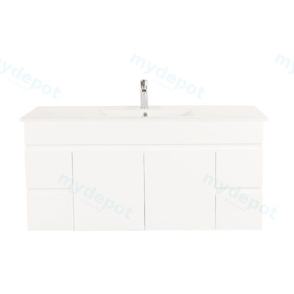 [50512] 1200*450*560mm Wall Hung Gloss White PVC Vanity With Ceramic  Top