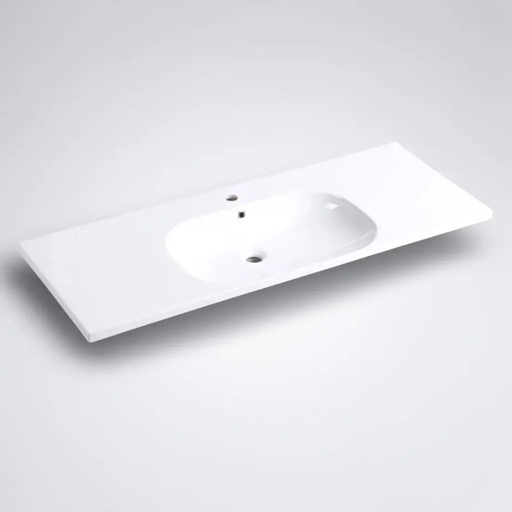 1200*460*165mm Moon Basin Round Bowl Gloss White Ceramic Top