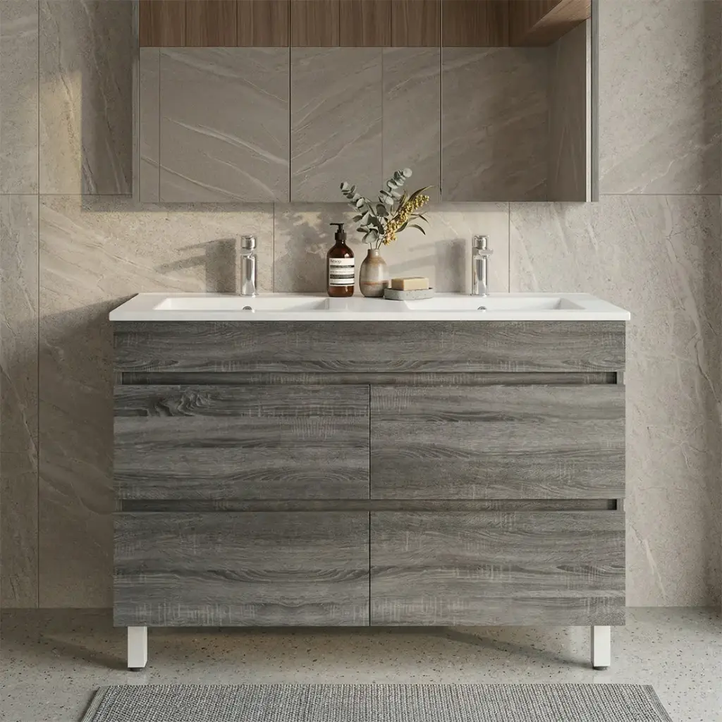 1200mm Dark Grey MDF 4 Drawers Freestanding Bathroom Vanity Cabinet Only