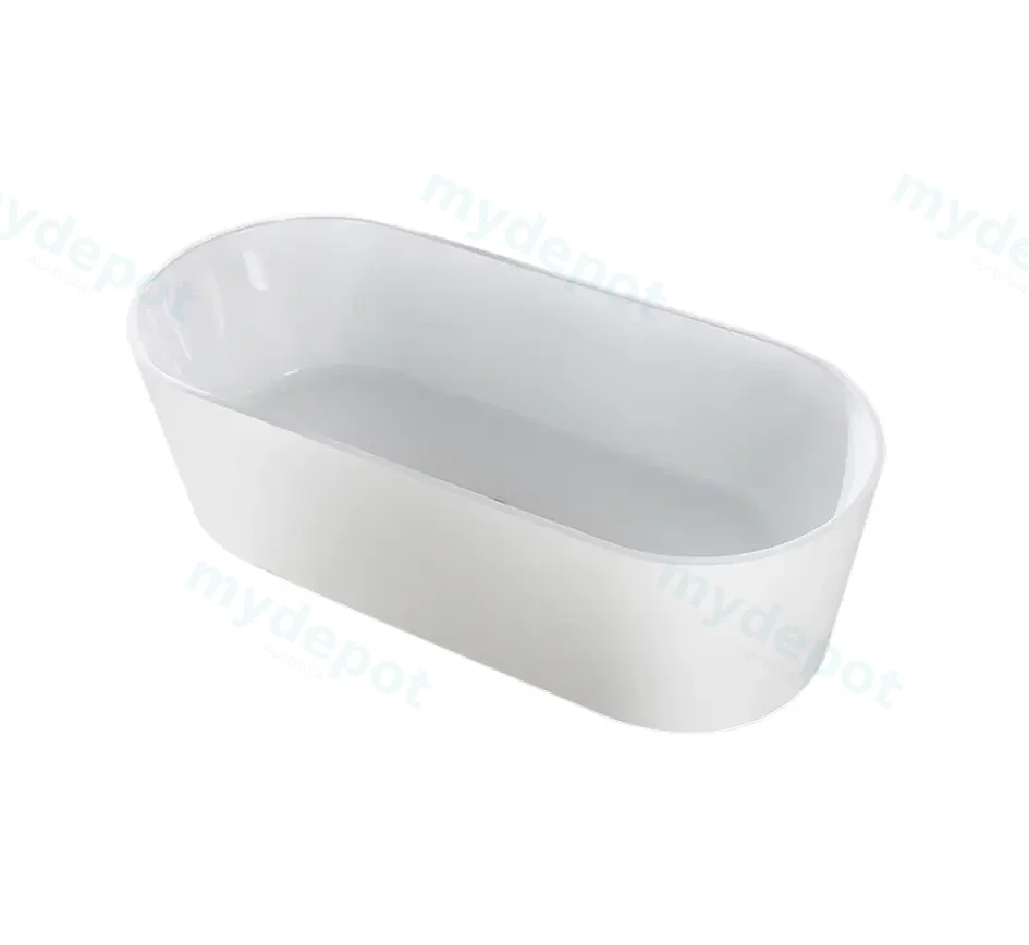 [55576] 1200X710X550mm Gloss White Agena Acylic Free Standing Bath None Overflow 40mm Waste+Pipe Supplied