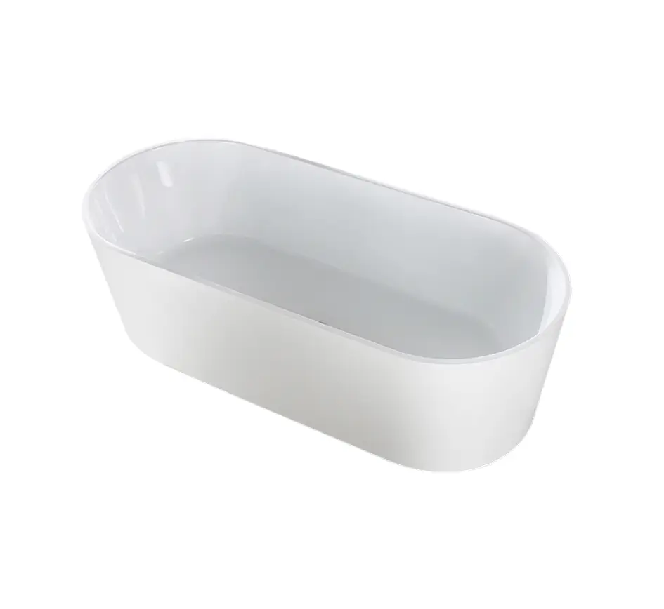 1200X710X550mm Gloss White Agena Acylic Free Standing Bath None Overflow 40mm Waste+Pipe Supplied