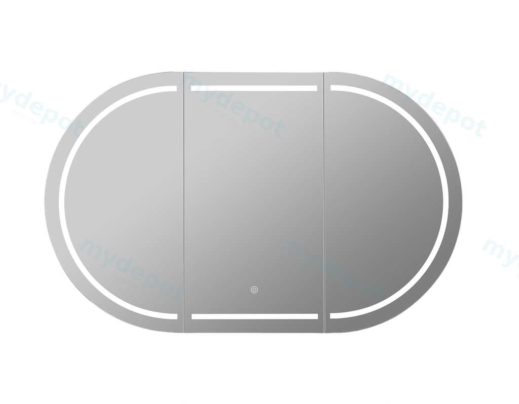 [55982] 1200X750X155mm Allison Pill LED Shaving Cabinet Matte Black