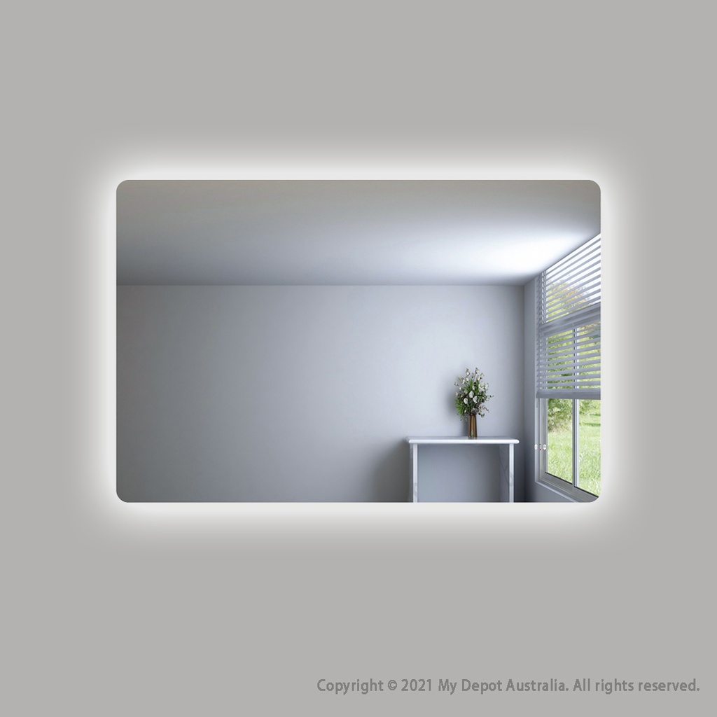 [86116/UL1280BRM] 1200×800mm Curved Rim Rectangle 3 Color Backlit LED Mirror(Touchless Sensor Switch)