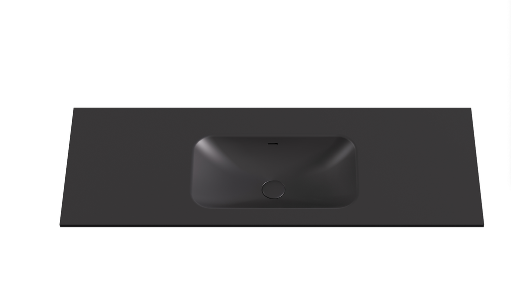 1205X465X145 Matte Black Chasey Solid Surface Stone Basin
