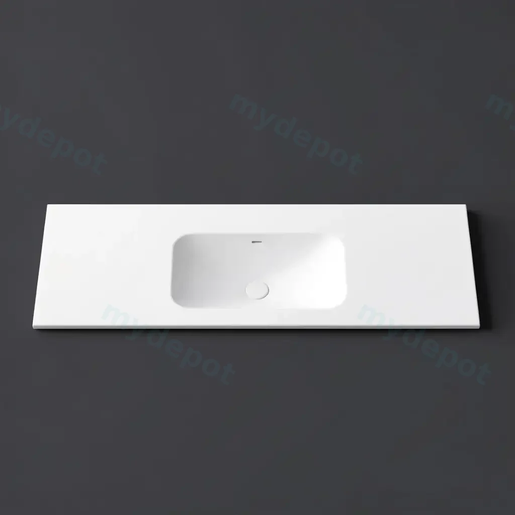 [56075] 1205X465X145 Matte White Chasey Solid Surface Stone Basin