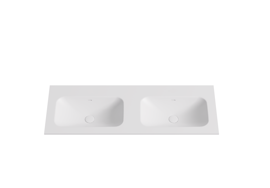 1205X465X145 Matte White Chasey Solid Surface Stone Basin Double Bowl