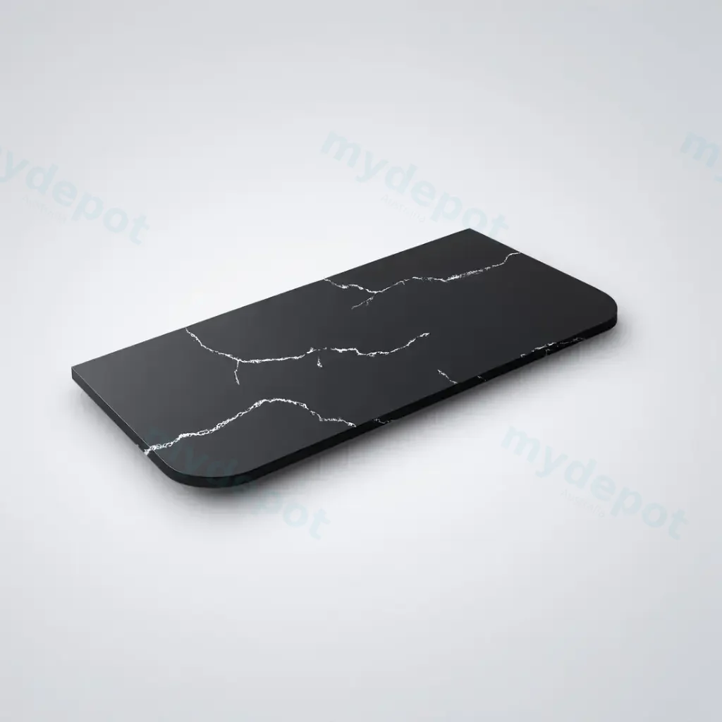 1205X505X12mm Calacatta Night Solid Surface Curve Stone Top