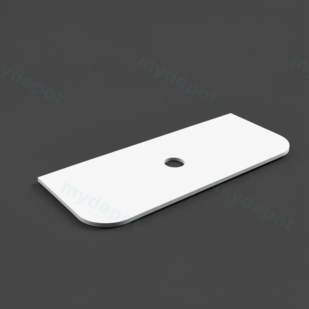 1205X505X12mmMatte White Solid Surface Plain Slab Curve Stone Top