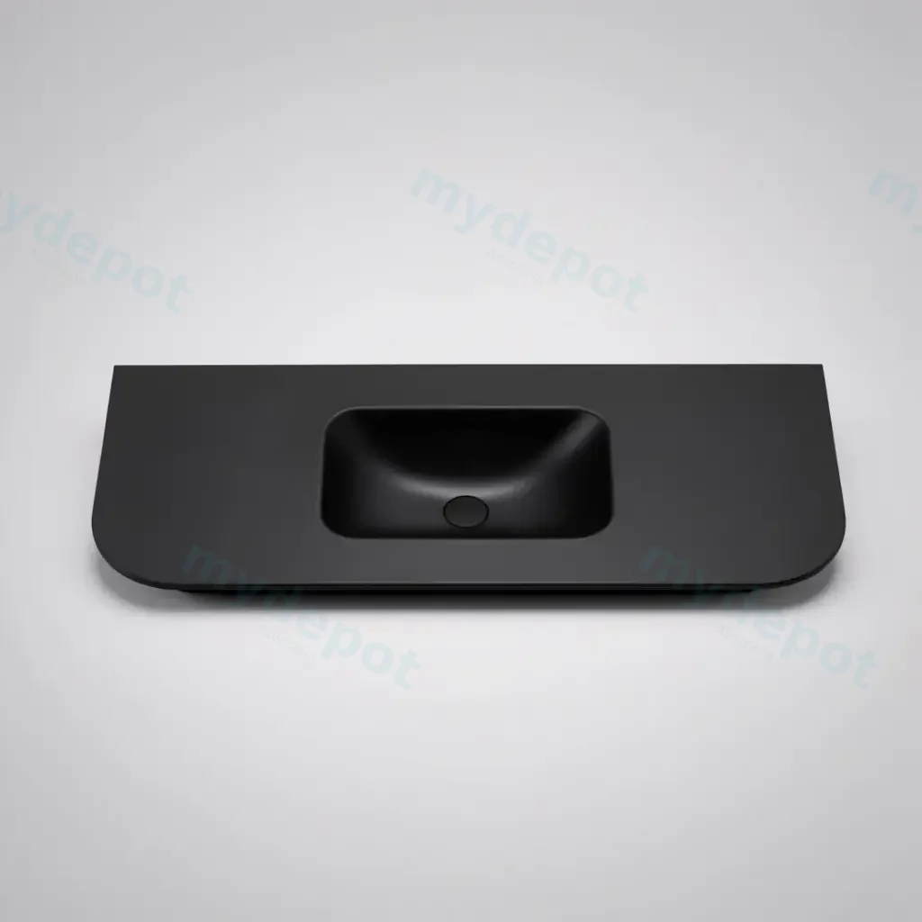 [56094] 1205X505X140 Matte Black Aruro Solid Surface Stone Basin