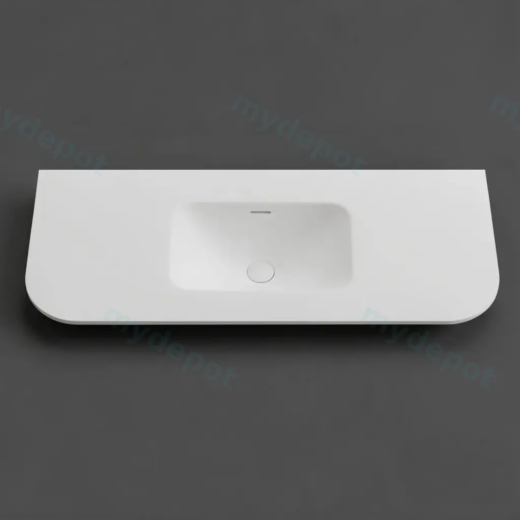 [56088] 1205X505X140 Matte White Aruro Solid Surface Stone Basin