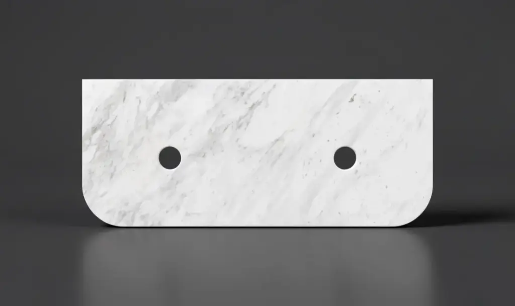 1205X505X18mm Carrara White Marble Curve Stone Top