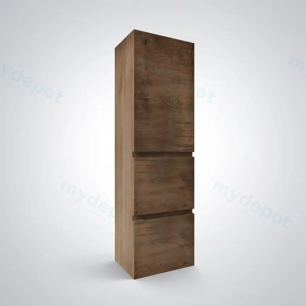[93183/B4030W-DO] 1350mm Dark Oak MDF Board with PVC Vacuum Filmed 2 Drawer 1 Door Tall Boy
