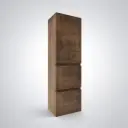 1350mm Dark Oak MDF Board with PVC Vacuum Filmed 2 Drawer 1 Door Tall Boy