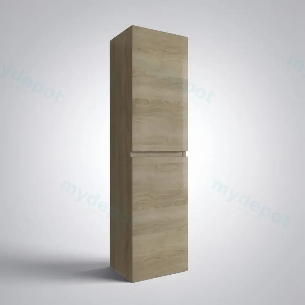 [93225/TB1350-WO] 1350mm White Oak MDF 2 Doors Tall Boy Vanity