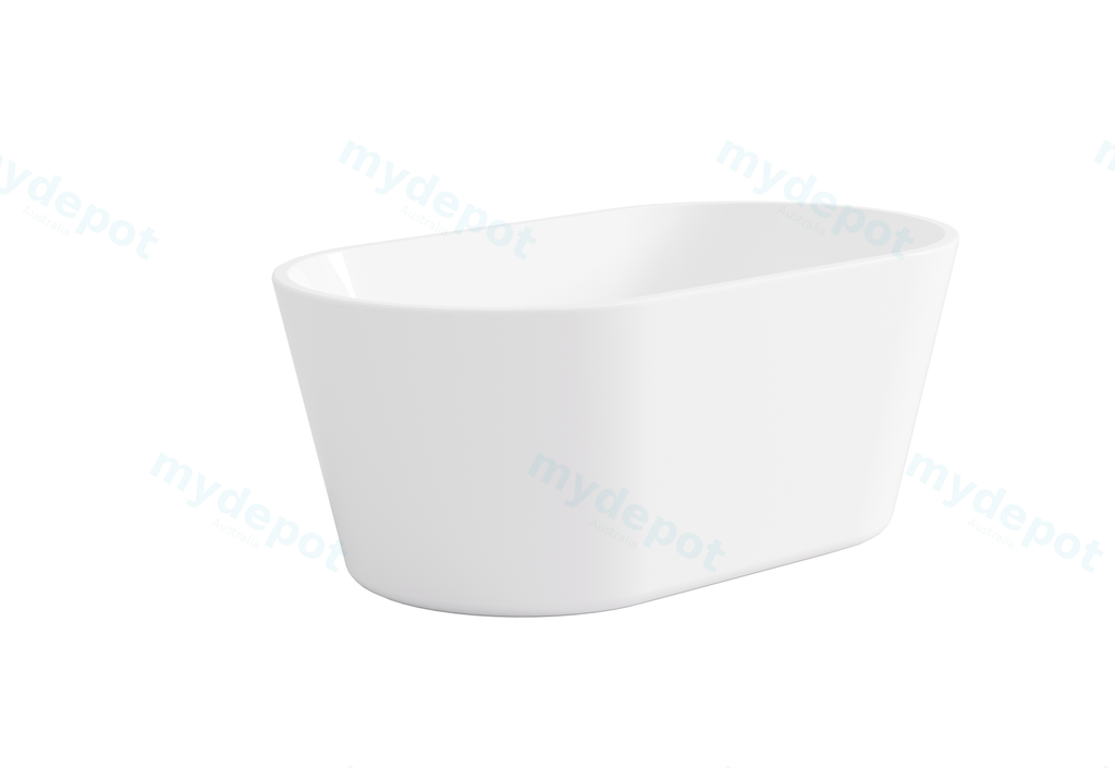 [55578] 1350X700X580mm Gloss White Agena Acylic Free Standing Bathtub No Overflow,Chrome Waste And Pipe Included