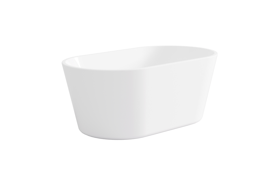 1350X700X580mm Gloss White Agena Acylic Free Standing Bathtub No Overflow,Chrome Waste And Pipe Included