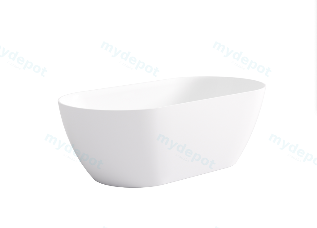 [55582] 1395*750*550mm Gloss White Ellips Slim Acrylic Freestanding Bathtub No Overflow Chrome Waste And Pipe Inlcuded