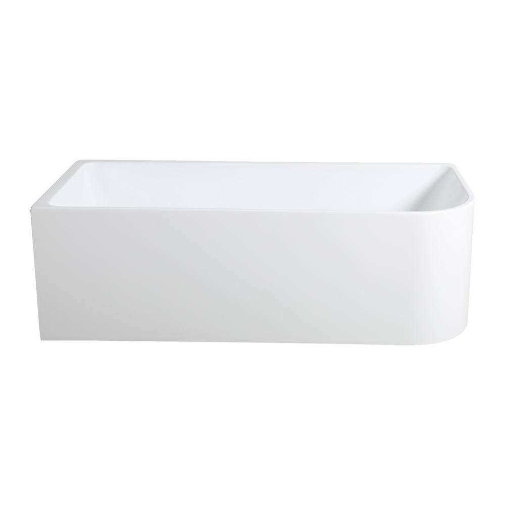 1400X730X510mm Gloss White Clayton Free Standing Bath Left Corner None Overflow 40mm Waste+Pipe Supplied