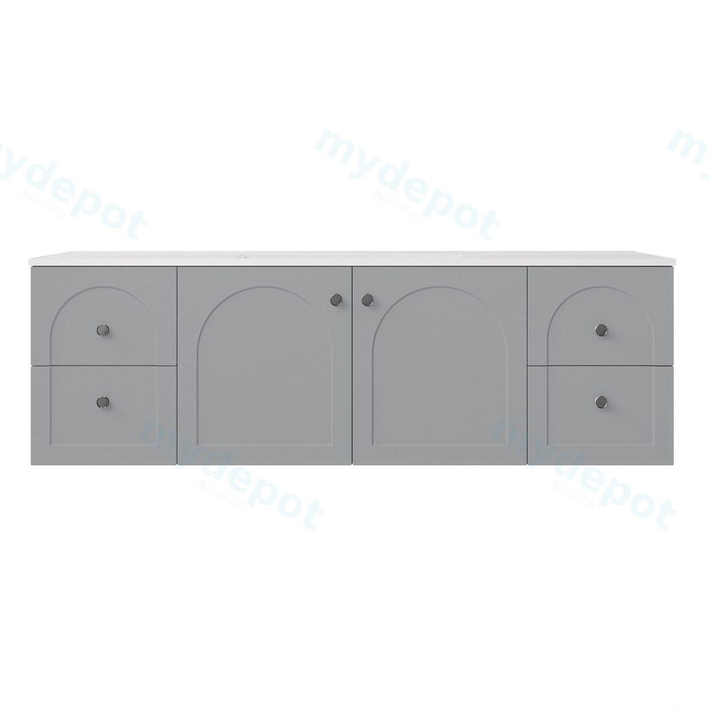 [56811] 1490*455*470mm Matte Grey Chester Federation Wall Hung PVC Cabinet