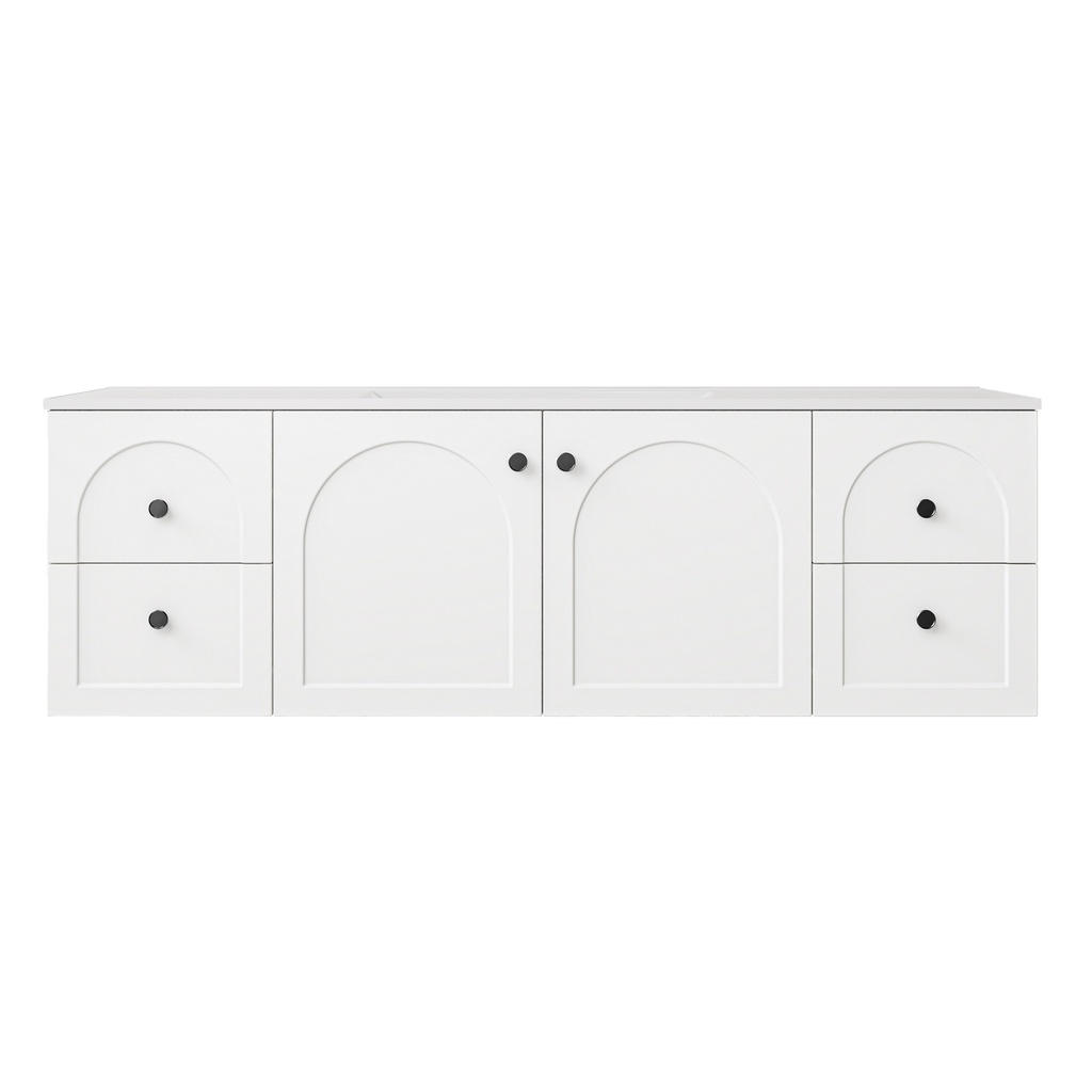 1490*455*470mm Matte White Chester Federation Wall Hung PVC Cabinet